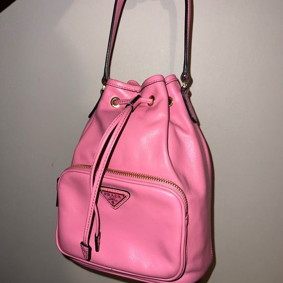 Prada Pink Leather Bucket Bag - Picture 11 of 11